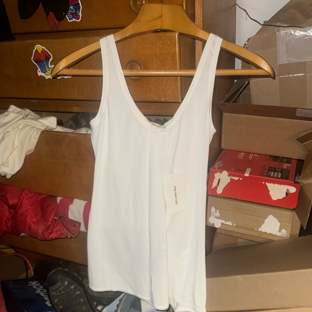 Peter do, Jersey tank top, white, size M, PD-SS23-U418S, V1029